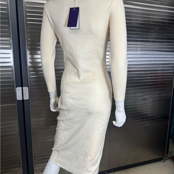 Ralph Lauren Purple Label Merino Wool Sweater Dress Cream NWT - Picture 5 of 10